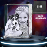 rectangular crystal, 3d crystal, pet gift, memorial gift, pet memorial gift, 